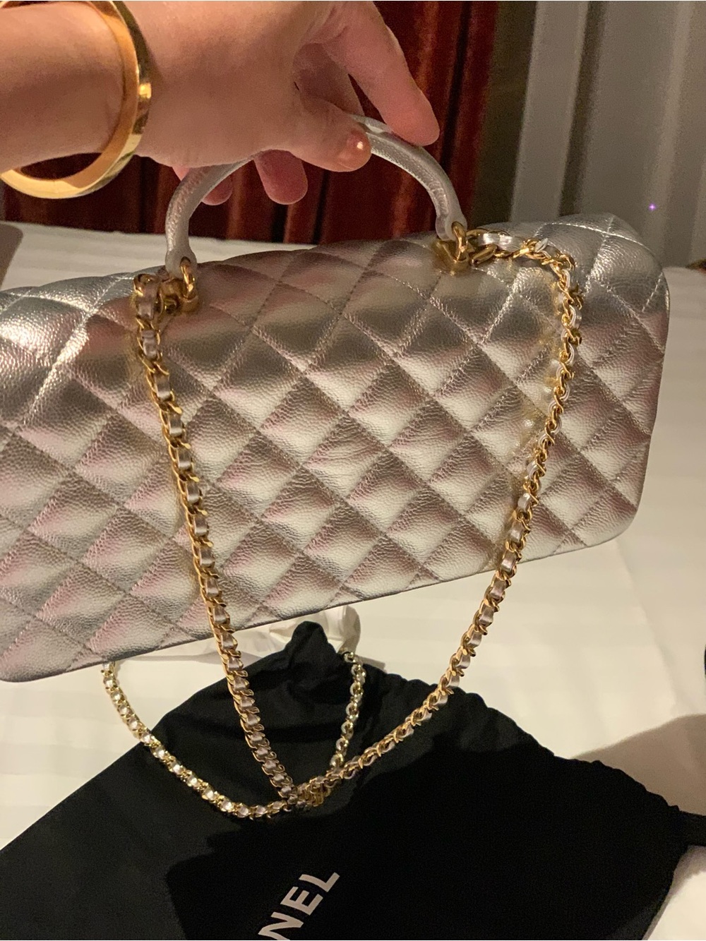 Brand new this week season rare Limited edition authentic Chanel silver purse - Picture 12 of 17
